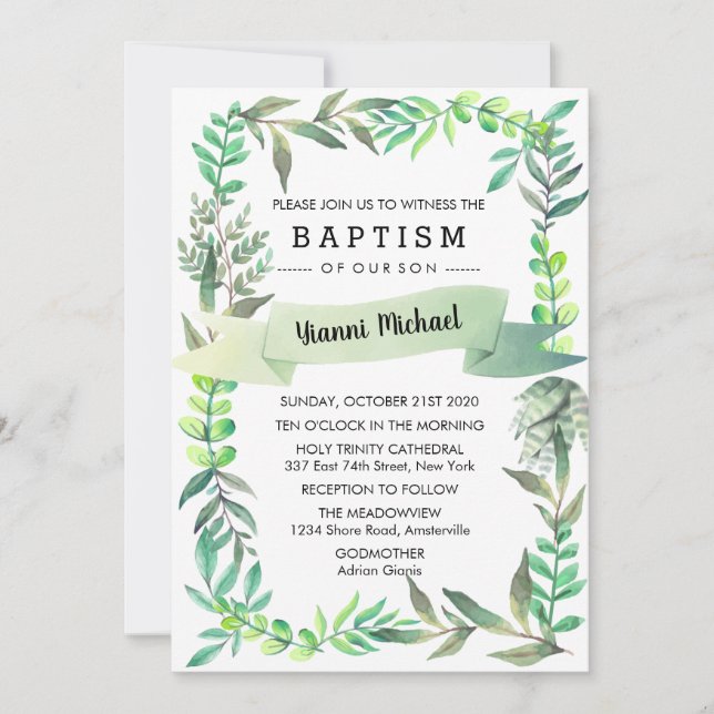 Invitation de baptême de Yianni (Devant)