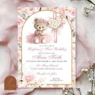 Invitation de baptême et de premier anniversaire d