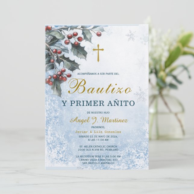 Invitation de Baptême et Premier Anniversaire (Debout devant)