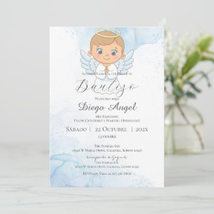 Invitation de baptême garçon en espagnol Boho