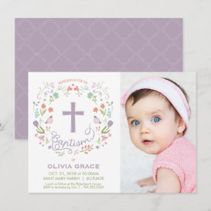 Invitation de baptême pour la fille - Photo, Custo