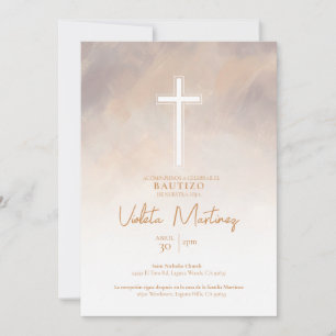 Invitation de Baptême Violet
