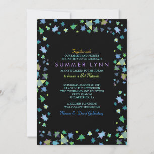 Invitation de Bar Mitzvah COLORED STARS