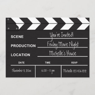 Invitation de bardeau de soirée cinéma