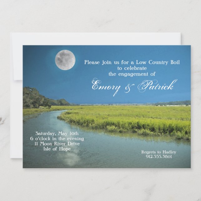 Invitation de bas pays de lune de Palmetto (Devant)
