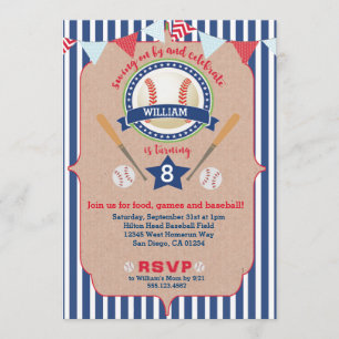 Invitation de baseball Boy Anniversaire Invitation