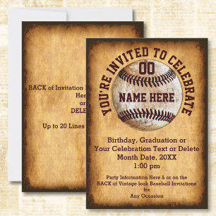 Invitation de baseball personnalisée pour toute oc
