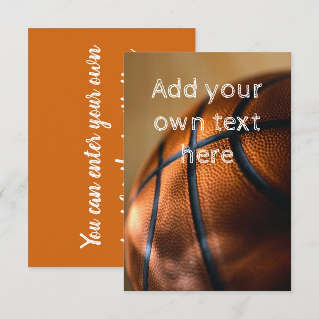 Invitation de basket-ball (Devant / Derrière)