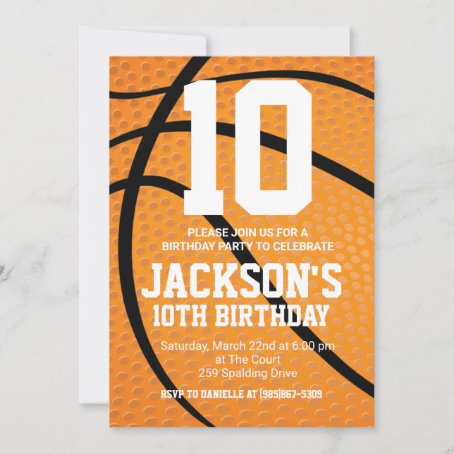 Invitation de basket-ball (Devant)