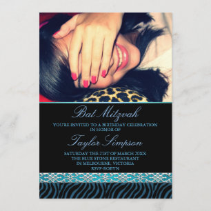 Invitation de Bat Mitzvah anniversaire avec impres
