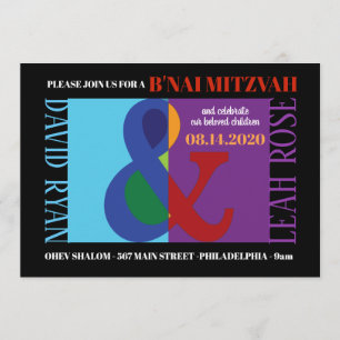 Invitation de bat mitzvah de barre de l'ESPERLUÈTE
