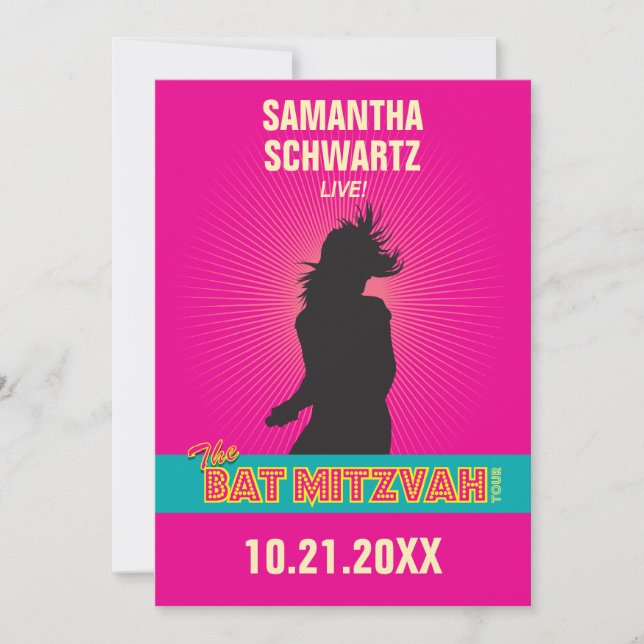 Invitation de bat mitzvah de vedette du rock dans (Devant)