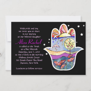Invitation de Bat Mitzvah HAMSA BEAUTY