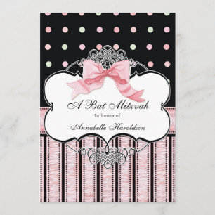 Invitation de bat mitzvah - remous de point d'arc