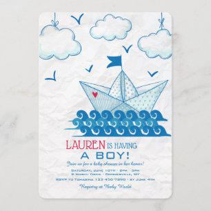 Invitation de bateau papier