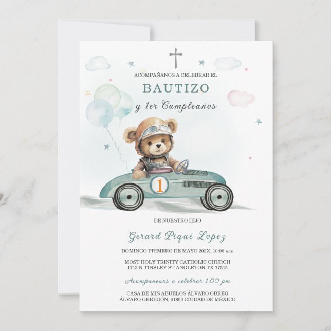 Invitation De Bautizo Y Primer Añito (Devant)