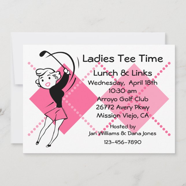 Invitation de Bébé de golf Retro (Devant)