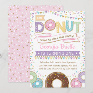 Invitation de beignes à beignets d'anniversaire