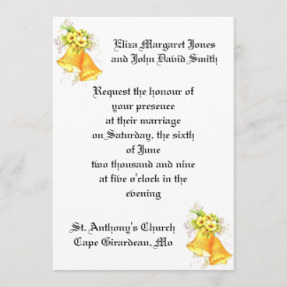 Invitation de Bells de mariage