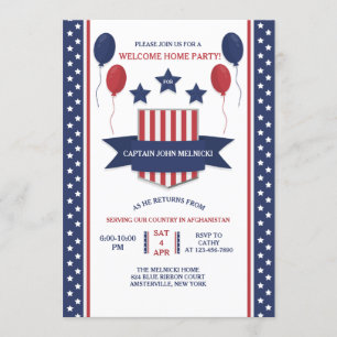 Invitation de bienvenue Rouge Blanc et Bleu à la m