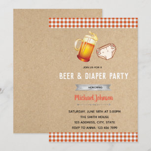 Invitation de bière et de couche