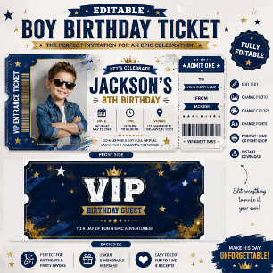 Invitation de billet d'anniversaire de garçon modi