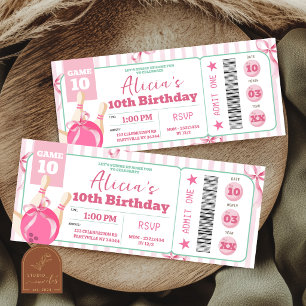 Invitation de billet d'anniversaire de quille de f