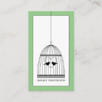 Invitation de billet de Baby Shower à cage à oisea