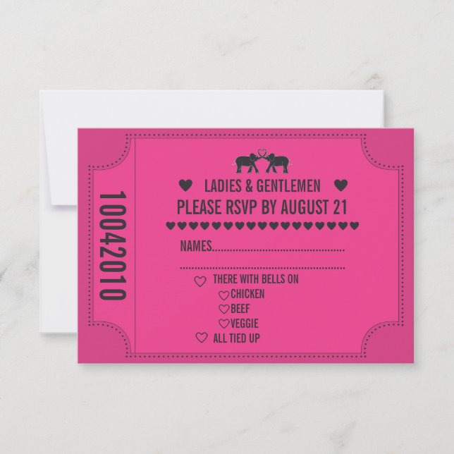 Invitation de billet de Carnaval 3,5x5 RSVP (Devant)