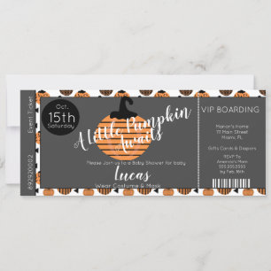 Invitation de billet de citrouilles pour Baby Show