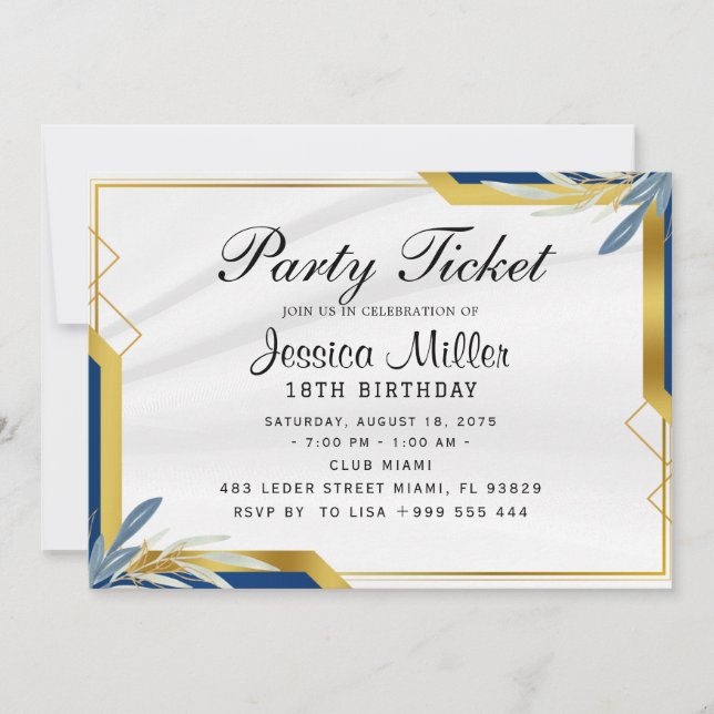 Invitation de billet de fête (Devant)