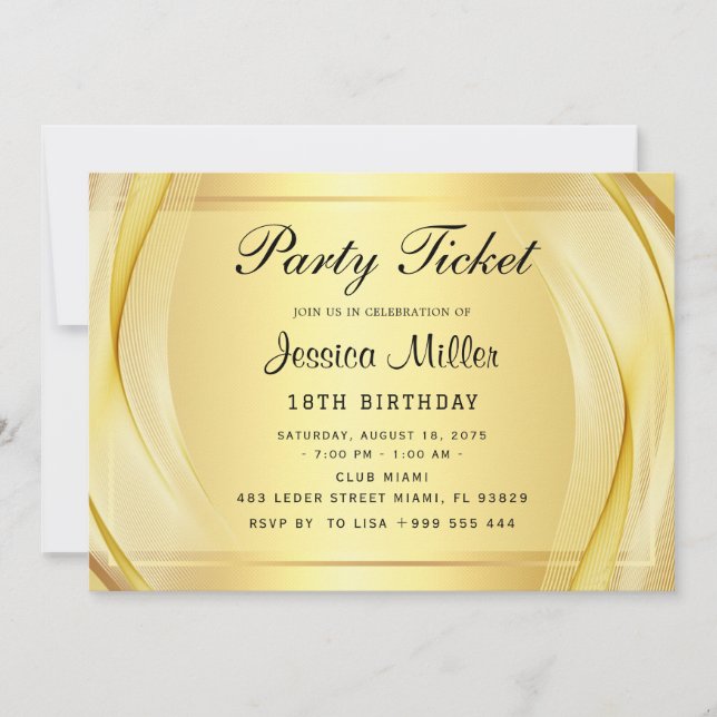 Invitation de billet de fête (Devant)