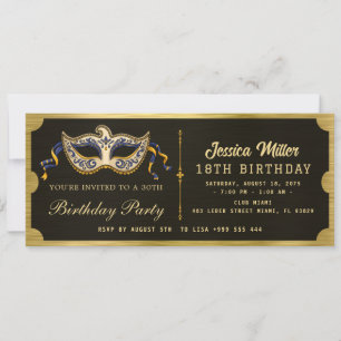 Invitation de billet de fête d'anniversaire doré
