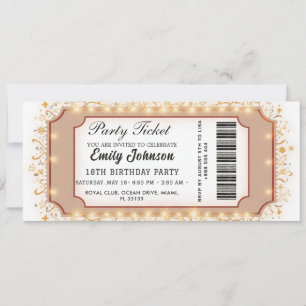 Invitation de billet de fête d'anniversaire doré 2