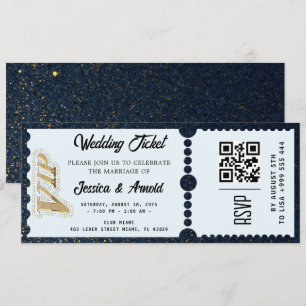 Invitation de billet de fête de mariage doré