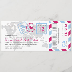 Invitation de billet de par avion de carte