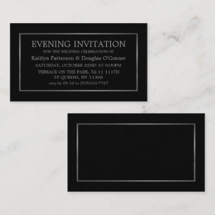 Invitation de billet de soirée Black & Silver mode