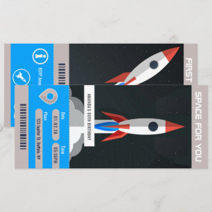Invitation de billet de voyage pour une fête d'ann