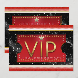 Invitation de billet VIP Black Red Gold & Silver G