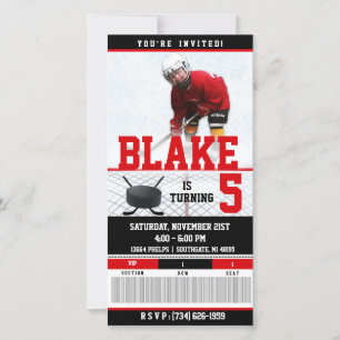 Invitation de billets de hockey  ANNIVERSAIRE