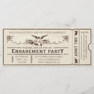 Invitation de billets de la partie de l'engagement