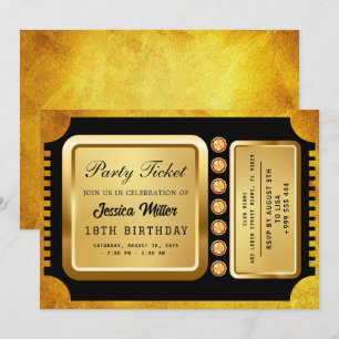 Invitation de billets Golden Party