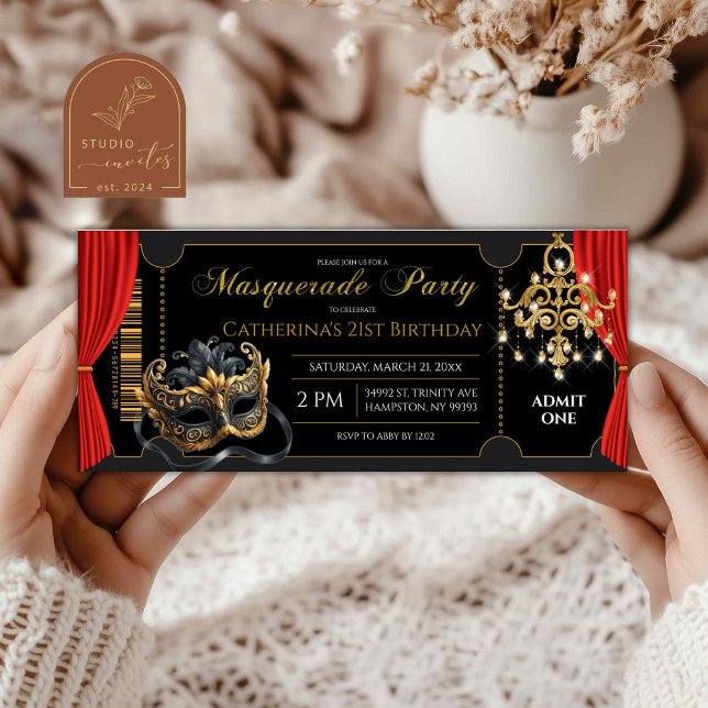 Invitation de billets pour l'anniversaire de la fê (Créateur téléchargé)