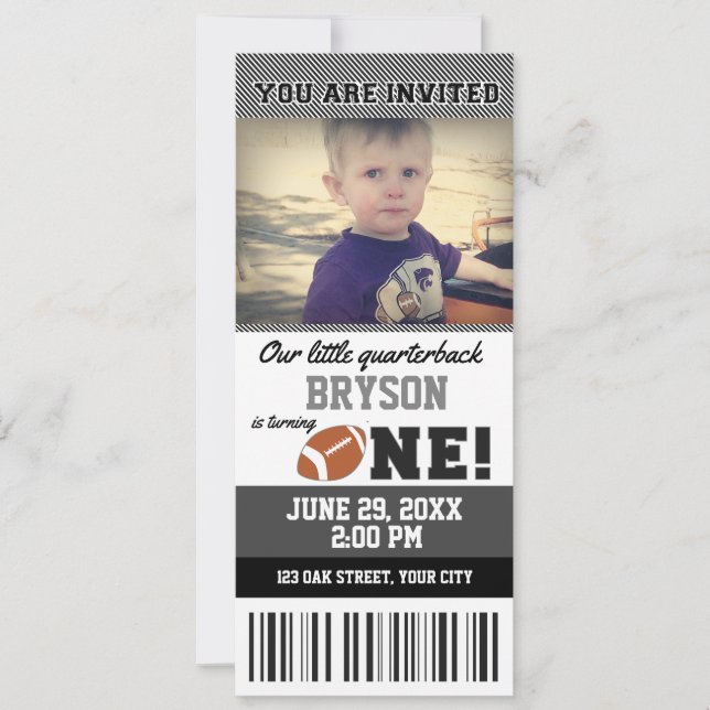 Invitation de billets pour le premier anniversaire (Devant)