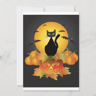 Invitation de Black Cat d'Halloween