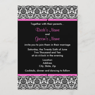 Invitation de Black & White Mariage damassé