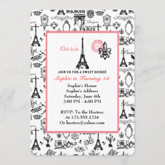 Invitation de blanc de partie de Paris