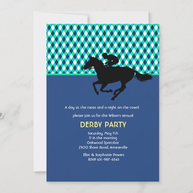 Invitation de bleu de la fierté du jockey (Devant)