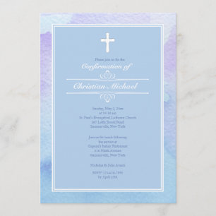 Invitation de bleu d'élégance d'aquarelle