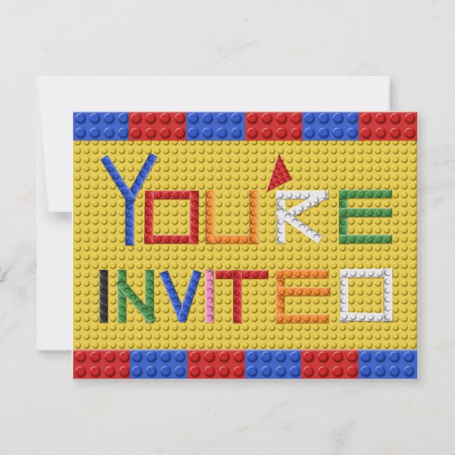 Invitation de blocs constitutifs dans des couleurs (Devant)